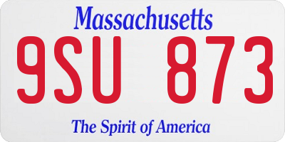 MA license plate 9SU873