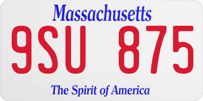 MA license plate 9SU875