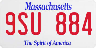MA license plate 9SU884