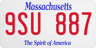 MA license plate 9SU887
