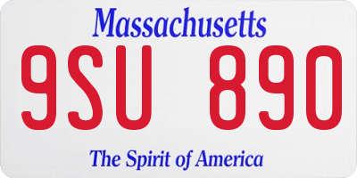 MA license plate 9SU890