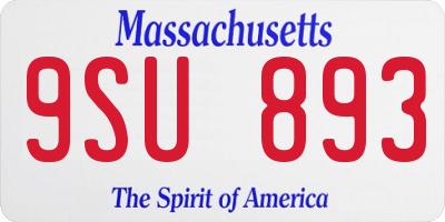 MA license plate 9SU893