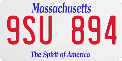 MA license plate 9SU894