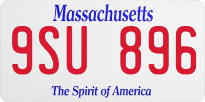 MA license plate 9SU896