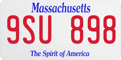 MA license plate 9SU898