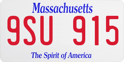 MA license plate 9SU915