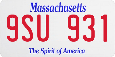 MA license plate 9SU931