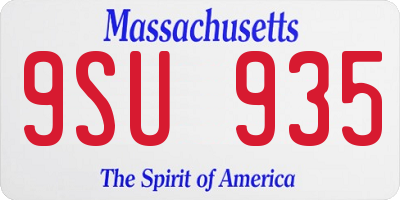 MA license plate 9SU935