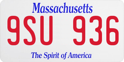 MA license plate 9SU936