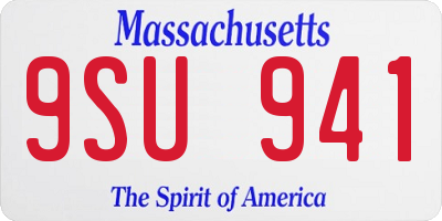 MA license plate 9SU941