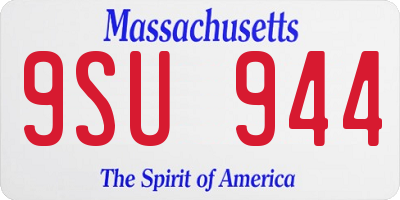 MA license plate 9SU944