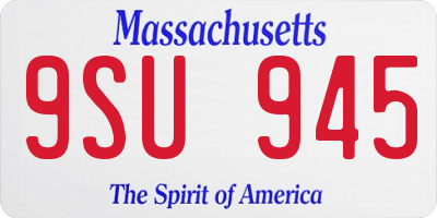 MA license plate 9SU945