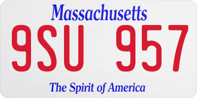 MA license plate 9SU957