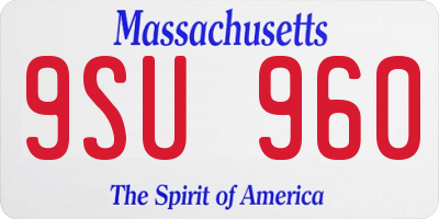 MA license plate 9SU960