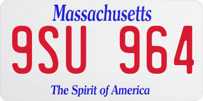 MA license plate 9SU964