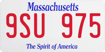 MA license plate 9SU975