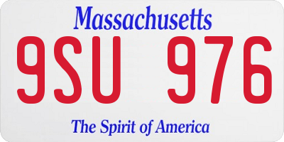 MA license plate 9SU976