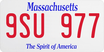 MA license plate 9SU977