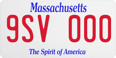 MA license plate 9SV000