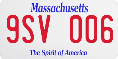 MA license plate 9SV006