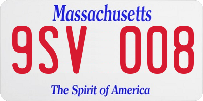 MA license plate 9SV008