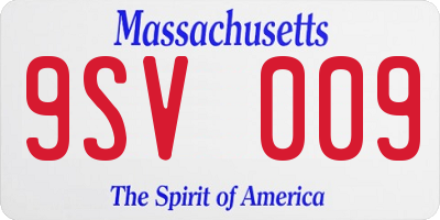 MA license plate 9SV009