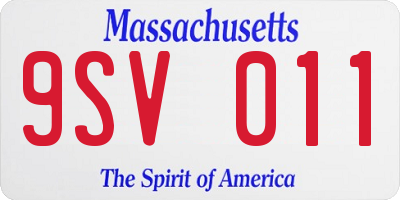 MA license plate 9SV011