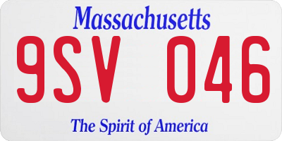 MA license plate 9SV046