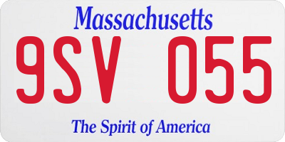 MA license plate 9SV055