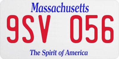 MA license plate 9SV056