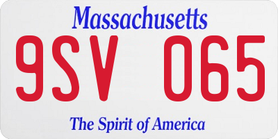 MA license plate 9SV065