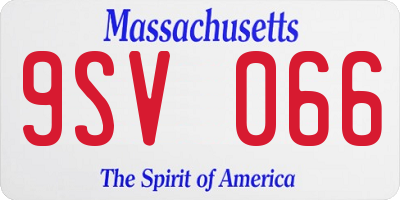 MA license plate 9SV066