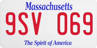 MA license plate 9SV069