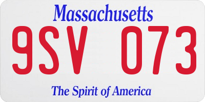 MA license plate 9SV073