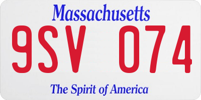 MA license plate 9SV074
