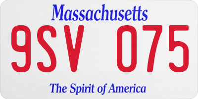 MA license plate 9SV075