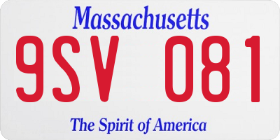 MA license plate 9SV081