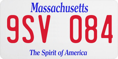 MA license plate 9SV084