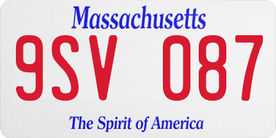 MA license plate 9SV087