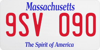 MA license plate 9SV090