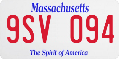 MA license plate 9SV094