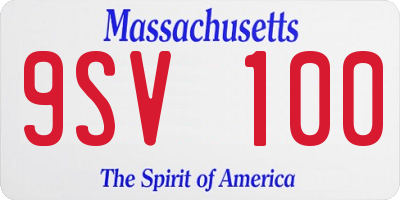 MA license plate 9SV100
