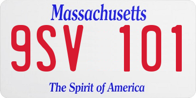 MA license plate 9SV101