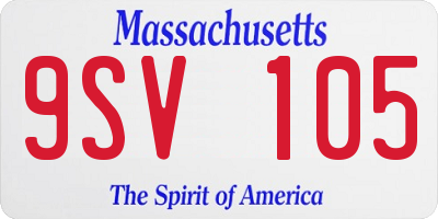 MA license plate 9SV105