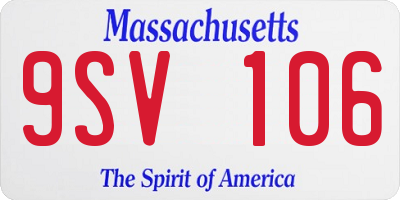 MA license plate 9SV106
