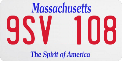 MA license plate 9SV108