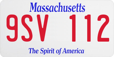 MA license plate 9SV112