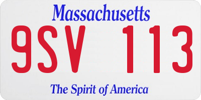 MA license plate 9SV113