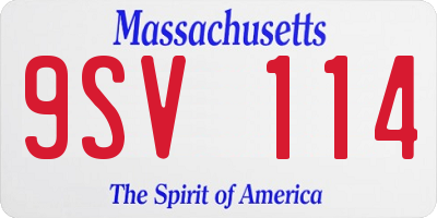 MA license plate 9SV114