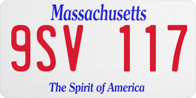 MA license plate 9SV117